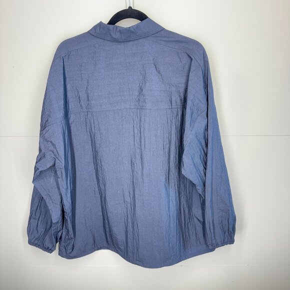 NWOT Athleta Lunar Shine Button Down Shirt in Dark Rinse - Picture 3 of 9